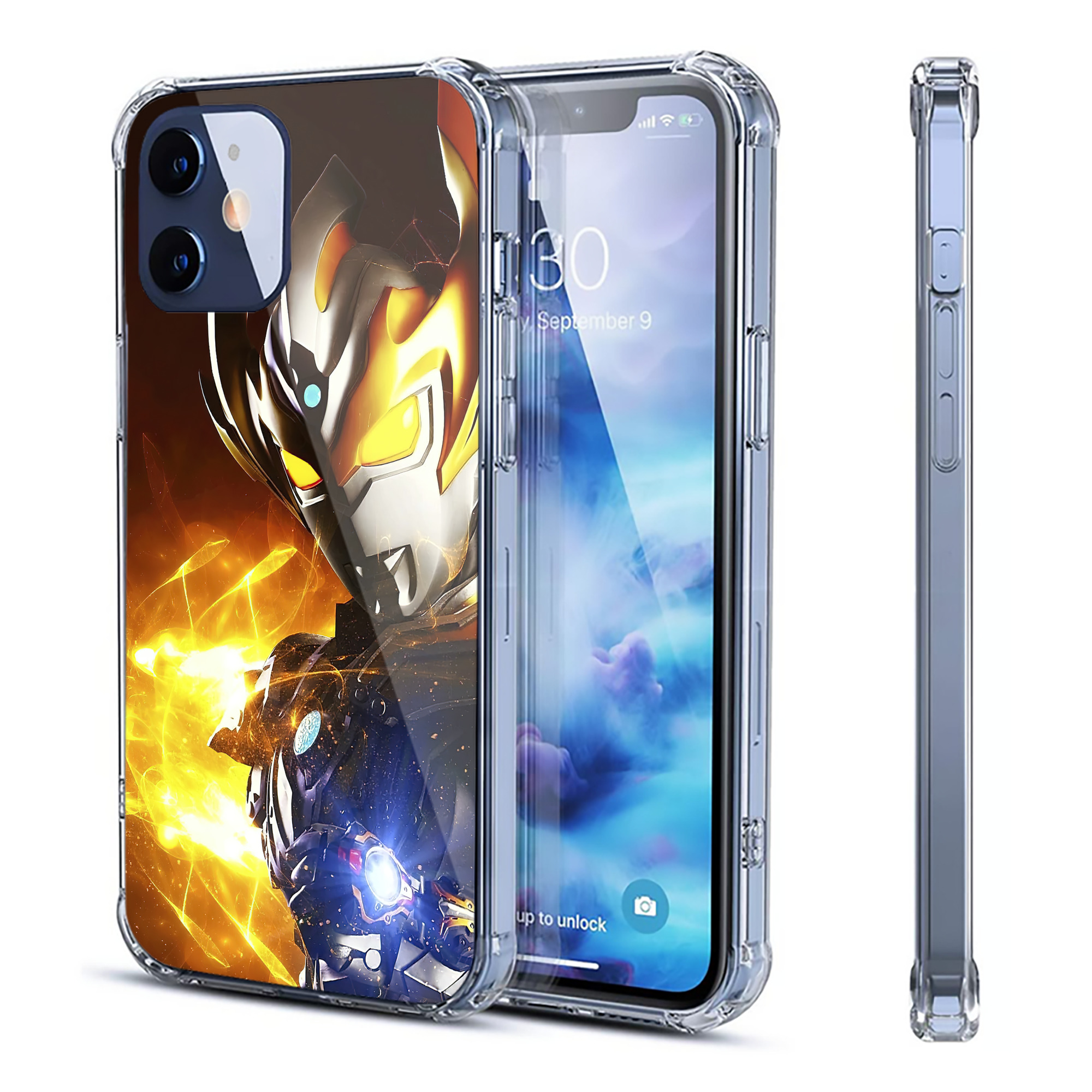 （画像用） ウルトラマン Ultraman 【iPhone 12シリーズ対応】透明スマホケース（クリアソフトケース）